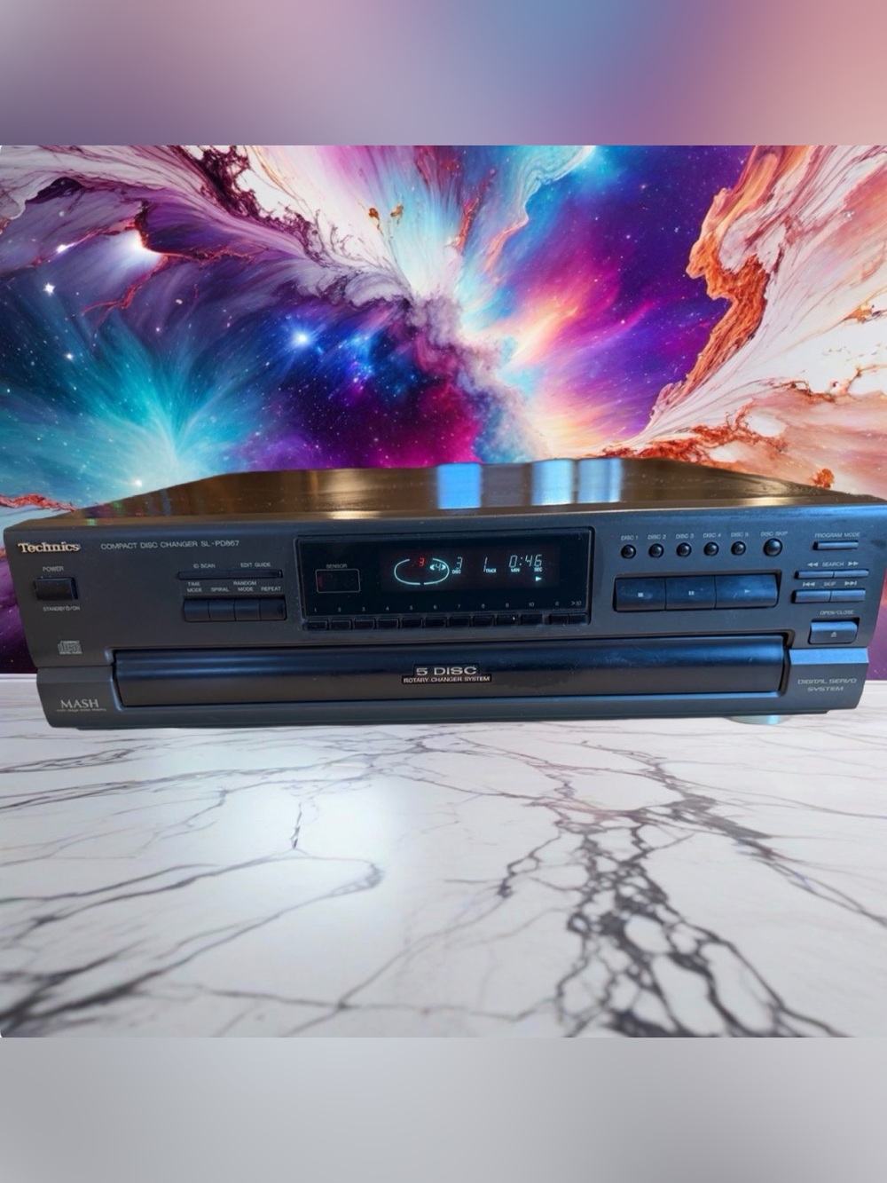VINTAGE TECHNICS SL-PD867 5 DISC CHANGER CD PLAYER JAPAN✅ TESTED & CLEANED🔥